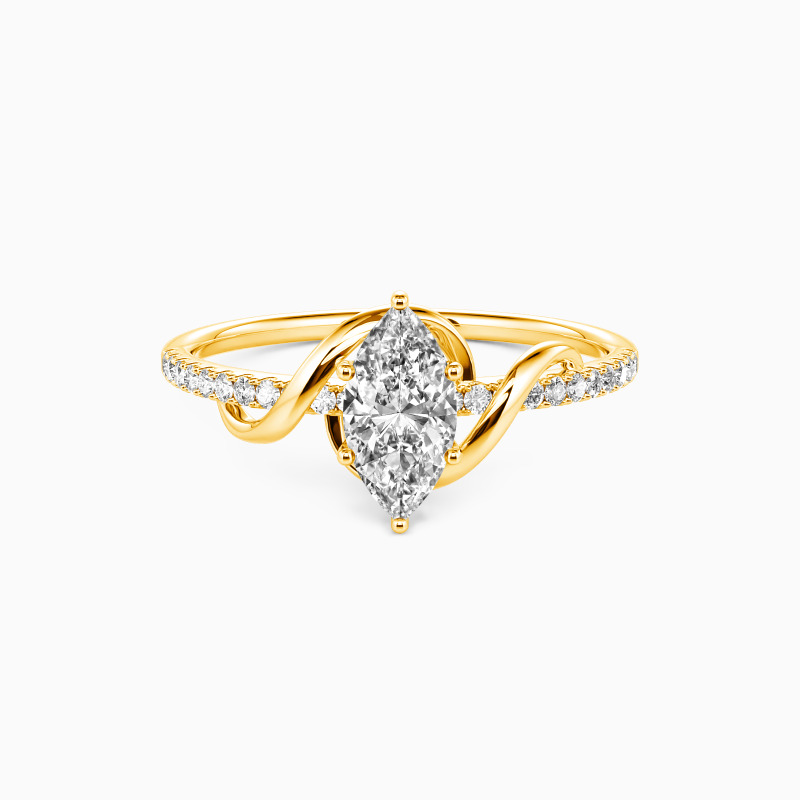 "To My Love" 0.5ct Marquise Cut Side Stone Engagement Ring