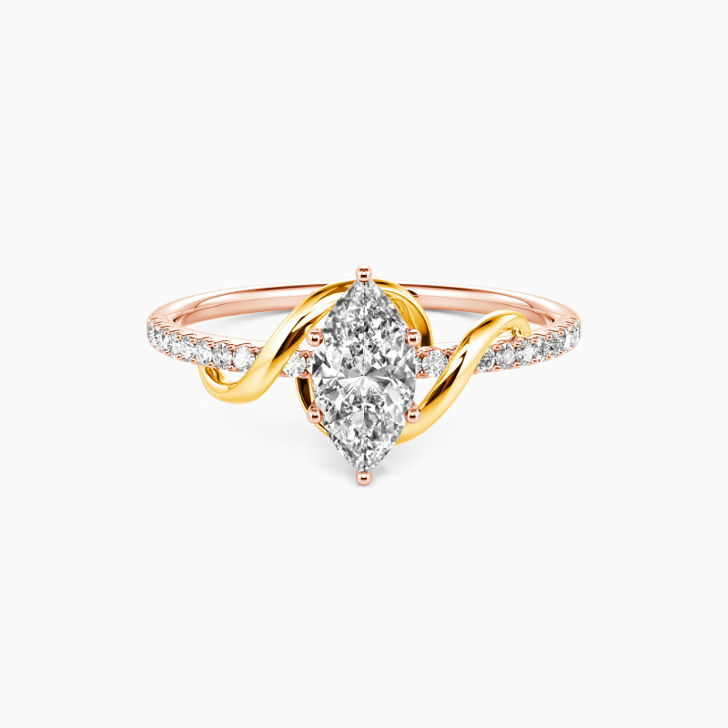 "To My Love" 0.5ct Marquise Cut Side Stone Engagement Ring