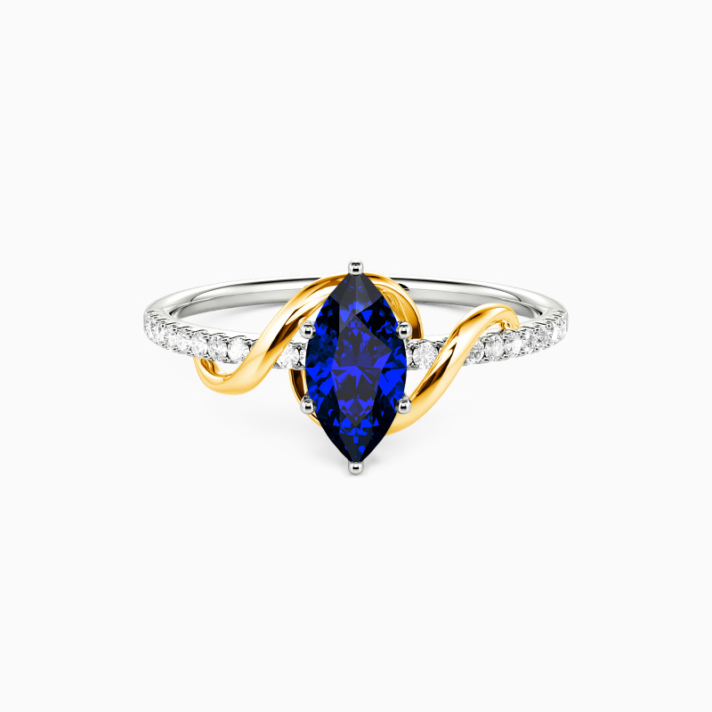 "To My Love" 0.5ct Marquise Cut Side Stone Engagement Ring