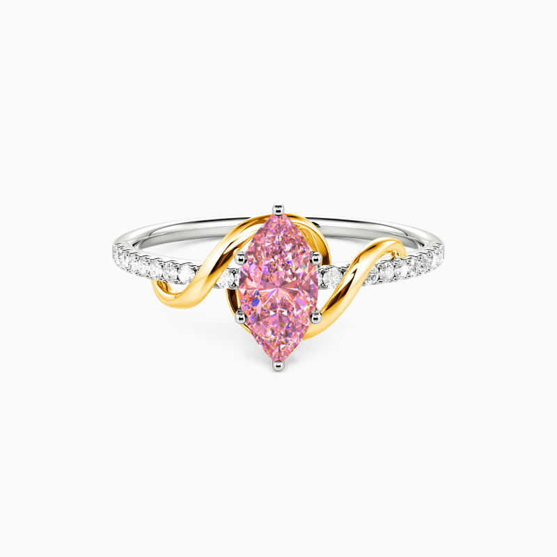 "An meine Liebe" 0,5ct Navetteschliff Verlobungsring mit Seitensteinen