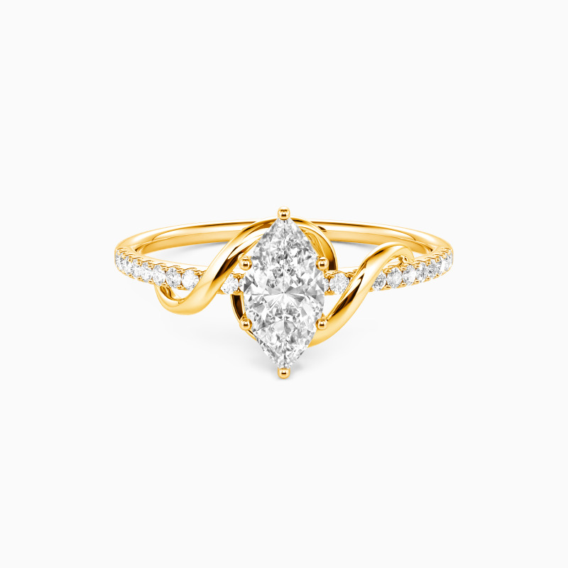 "To My Love" 0.5ct Marquise Cut Side Stone Engagement Ring