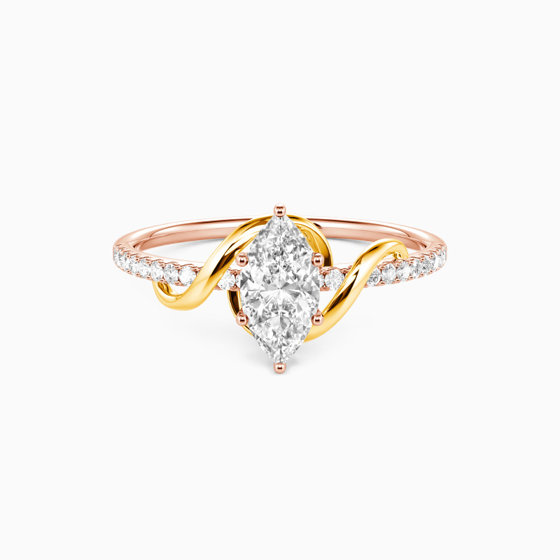 "To My Love" 0.5ct Marquise Cut Side Stone Engagement Ring