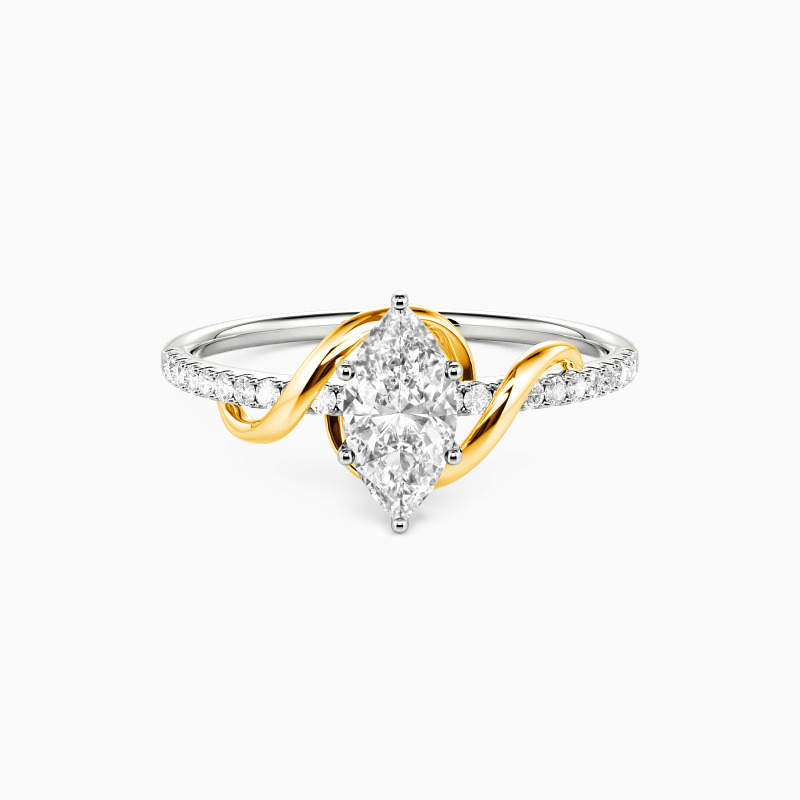 "To My Love" 0.5ct Marquise Cut Side Stone Engagement Ring