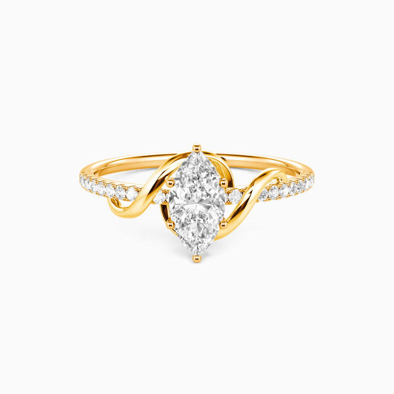 "To My Love" 0.5ct Marquise Cut Side Stone Engagement Ring