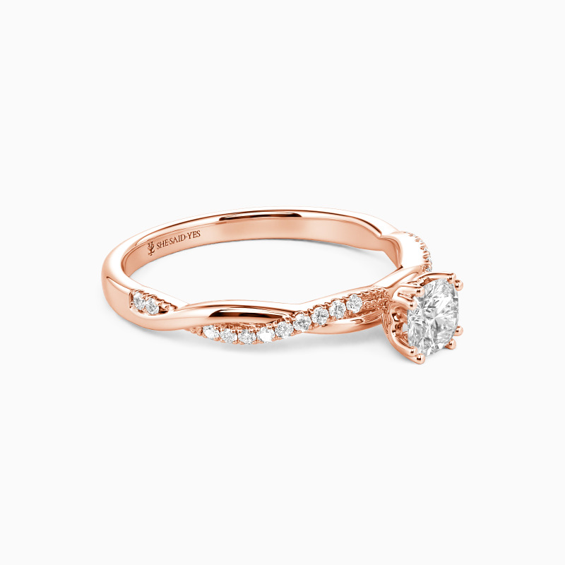 "Über Dich" Verlobungsring 0,8 ct Kissenschliff mit Seitensteinen