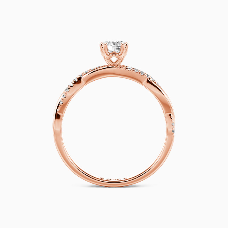 "Über Dich" Verlobungsring 0,8 ct Kissenschliff mit Seitensteinen