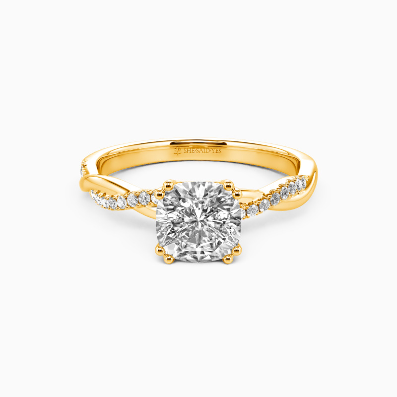 "About You" Cushion Cut Side Stone Engagement Ring