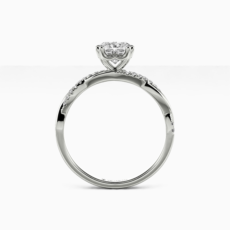 "About You" Cushion Cut Side Stone Engagement Ring