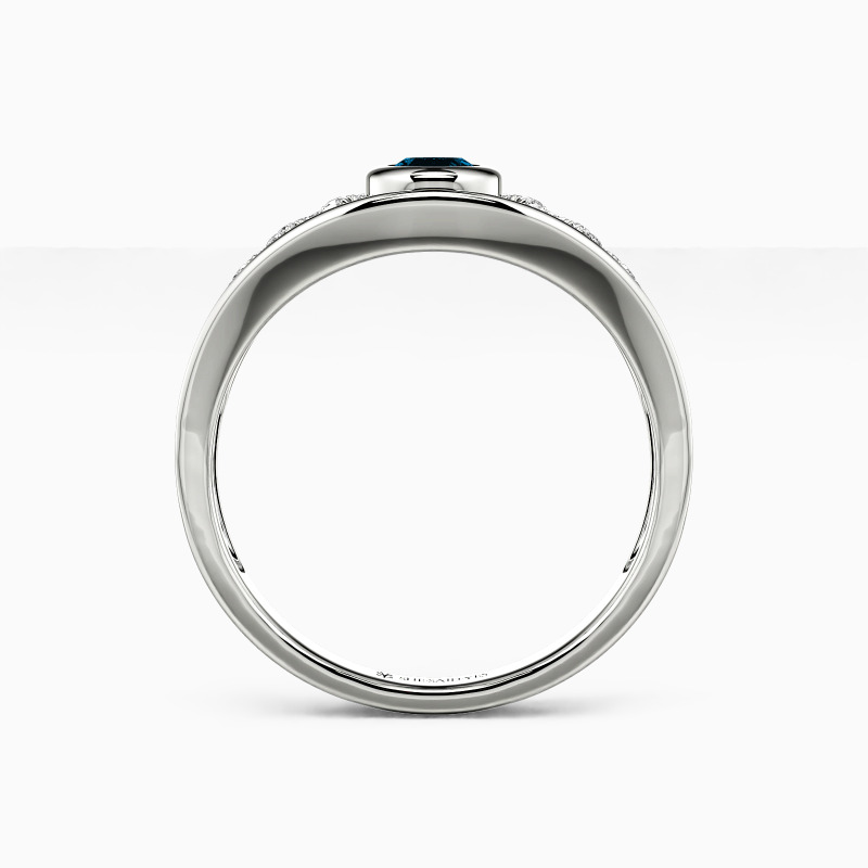 "Origin Of Wisdom" Oval Cut Side Stone Engagement Ring