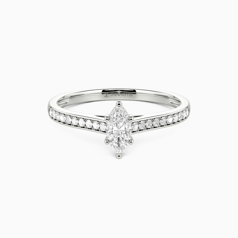 "Meine Ewige Liebe" Verlobungsring 0,3 ct Marquisen-Schliff mit Seitensteinen