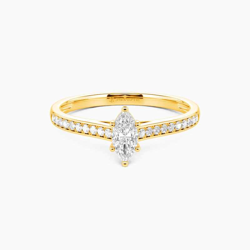 "My Forever Love" 0.5ct Marquise Cut Side Stone Engagement Ring