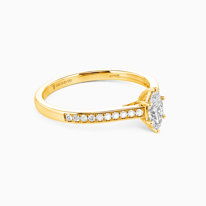 "My Forever Love" 0.5ct Marquise Cut Side Stone Engagement Ring