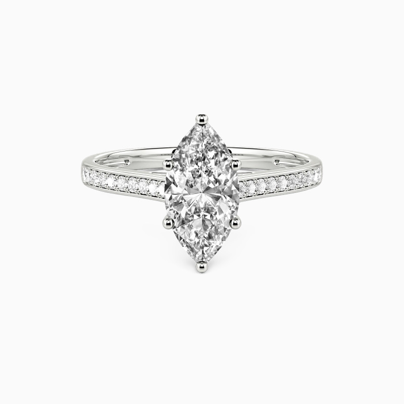 "My Forever Love" 1ct Marquise Cut Side Stone Engagement Ring