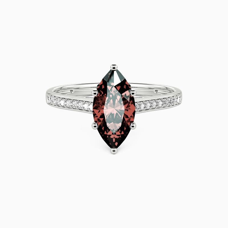 "My Forever Love" 1ct Marquise Cut Side Stone Engagement Ring
