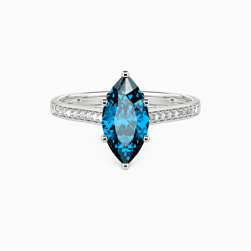 "My Forever Love" 1ct Marquise Cut Side Stone Engagement Ring