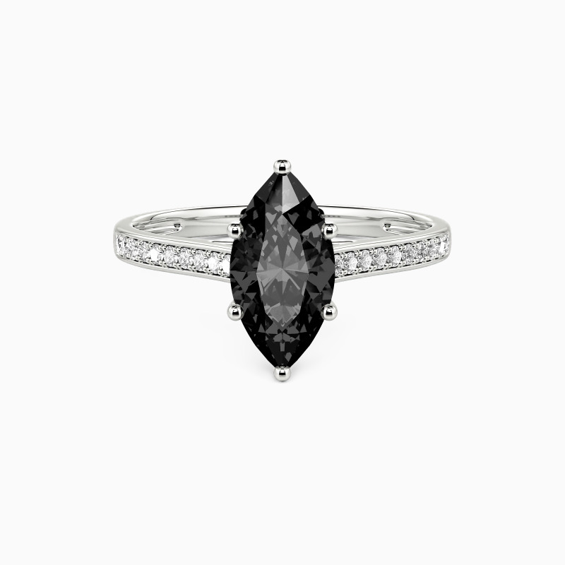 "My Forever Love" 1ct Marquise Cut Side Stone Engagement Ring