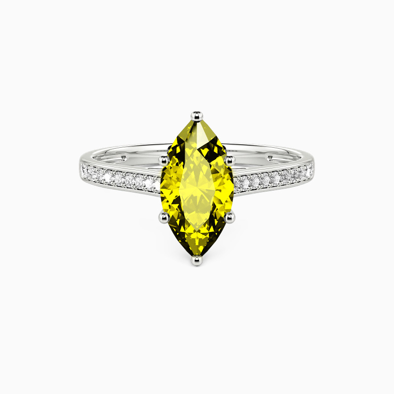 "My Forever Love" 1ct Marquise Cut Side Stone Engagement Ring