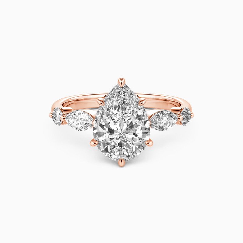 "The Portrait of Love" 2ct Pear Cut Side Stone Engagement Ring