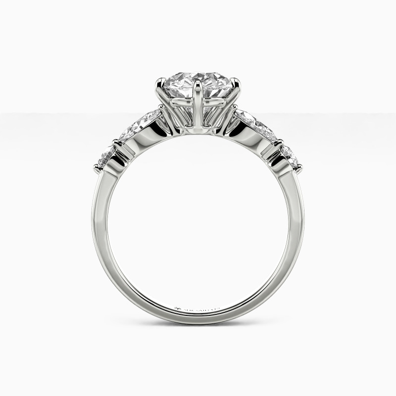 "The Portrait of Love" 2ct Pear Cut Side Stone Engagement Ring