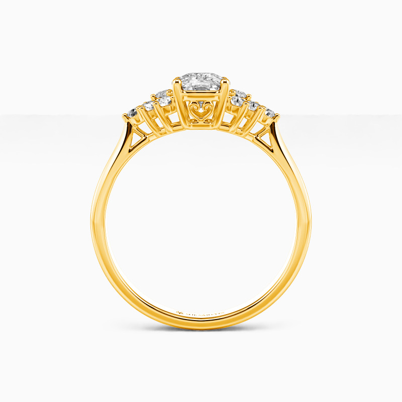 "Versprechen der Romantik" Langkissen-Schliff Verlobungsring mit Nebensteinen