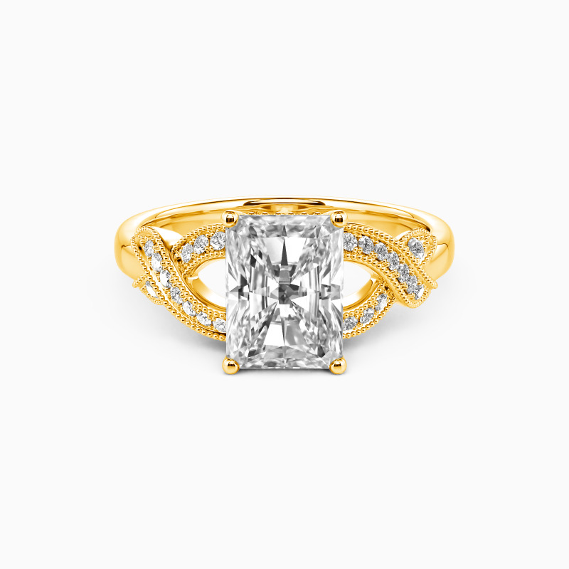 "A Little Romance" Radiant Cut Side Stone Engagement Ring