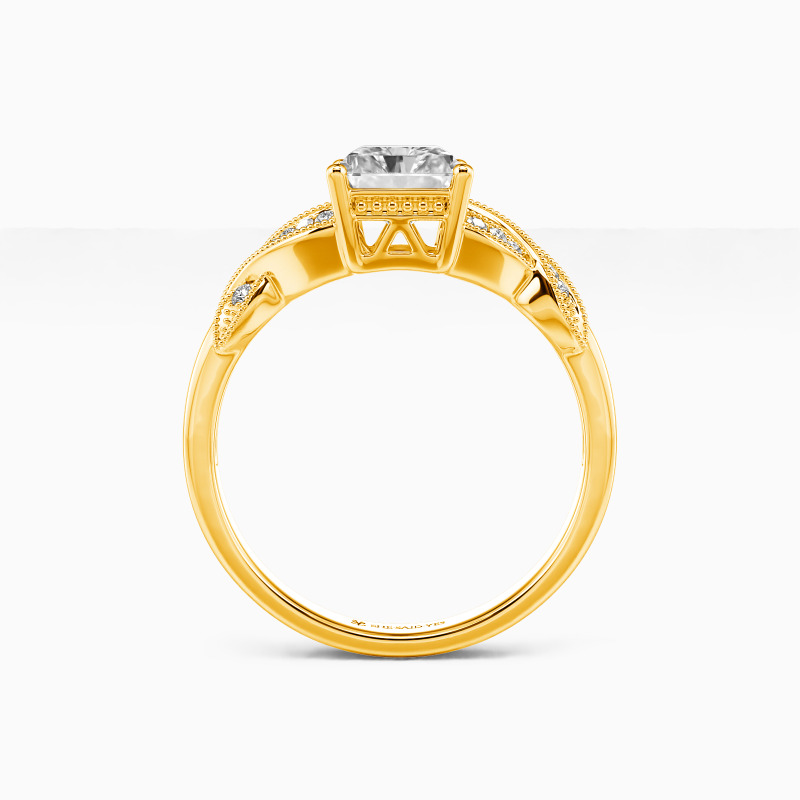 "A Little Romance" Radiant Cut Side Stone Engagement Ring