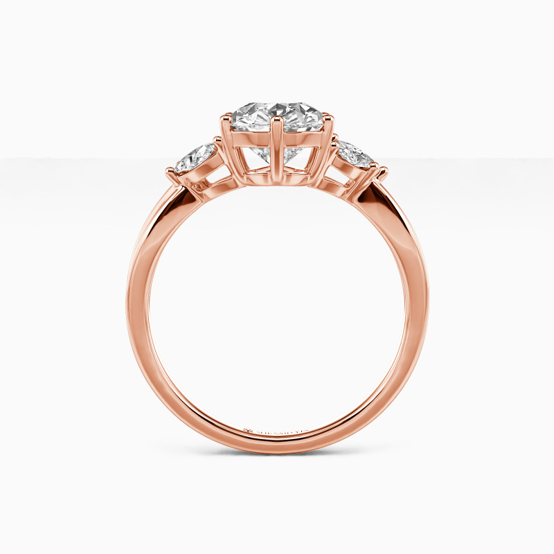 "Sun Glint" 2ct Pear Cut Side Stone Engagement Ring