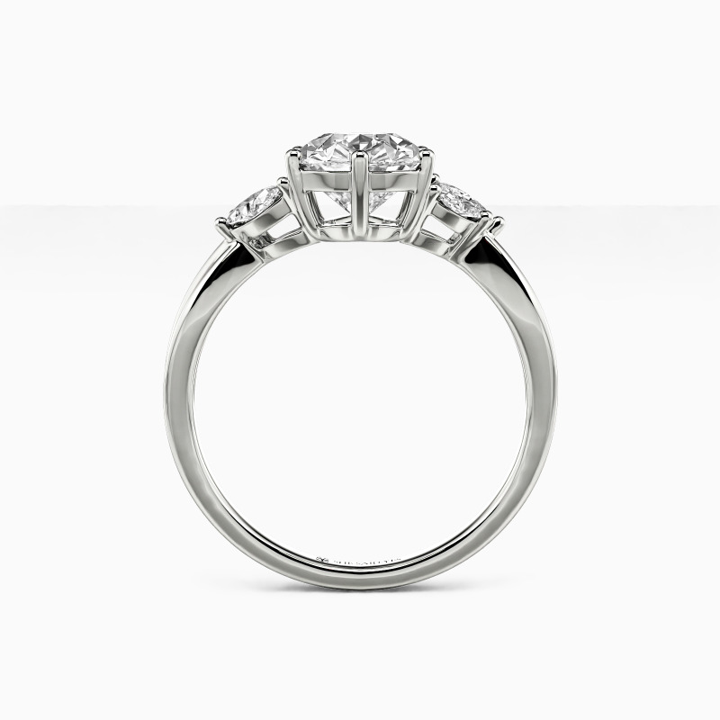 "Sun Glint" 2ct Pear Cut Side Stone Engagement Ring