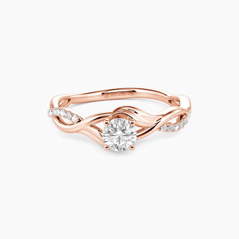 "Here with You" 0.3ct Round Cut Side Stone Engagement Ring