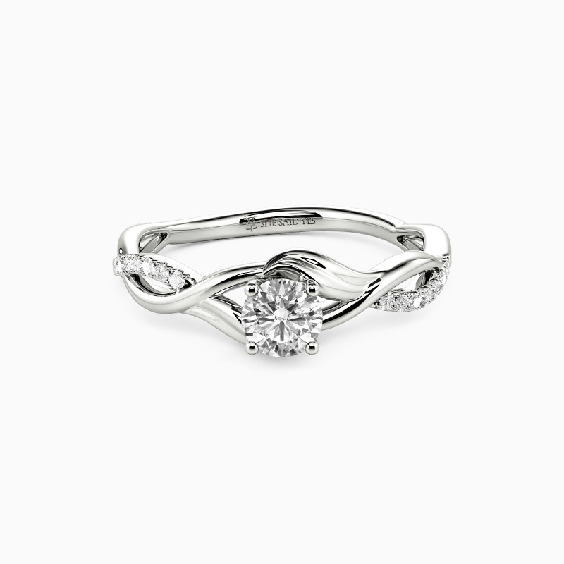"Here with You" 0.3ct Round Cut Side Stone Engagement Ring