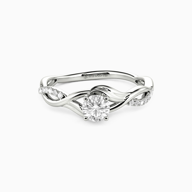 "Here with You" 0.3ct Round Cut Side Stone Engagement Ring