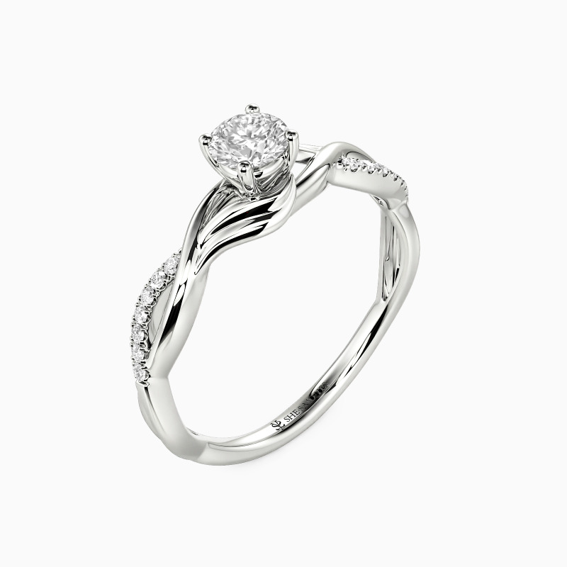"Here With You" 0.3ct Round Cut Side Stone Engagement Ring