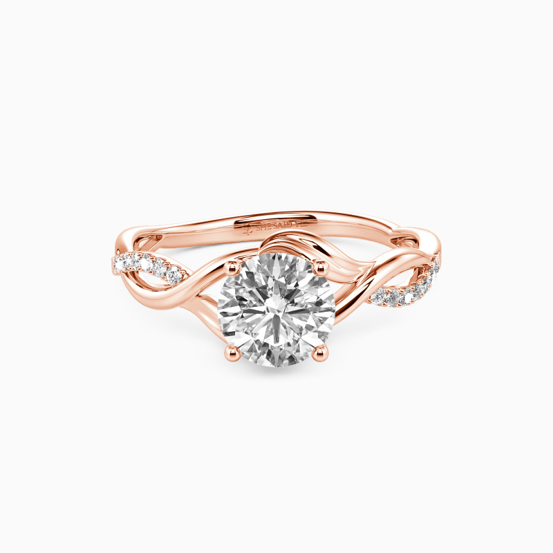 "Here With You" Round Cut Side Stone Engagement Ring