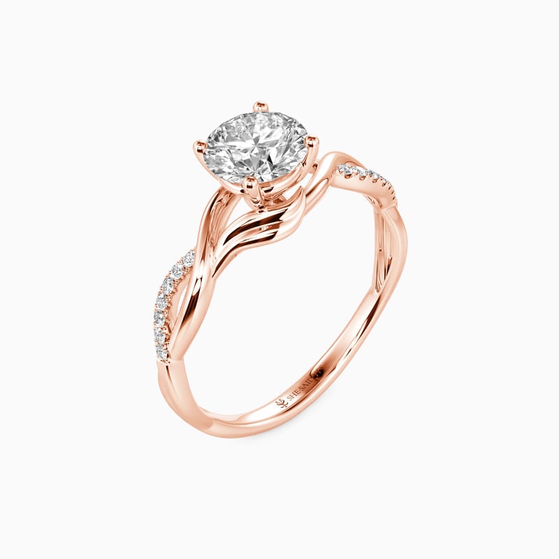 "Here With You" Round Cut Side Stone Engagement Ring