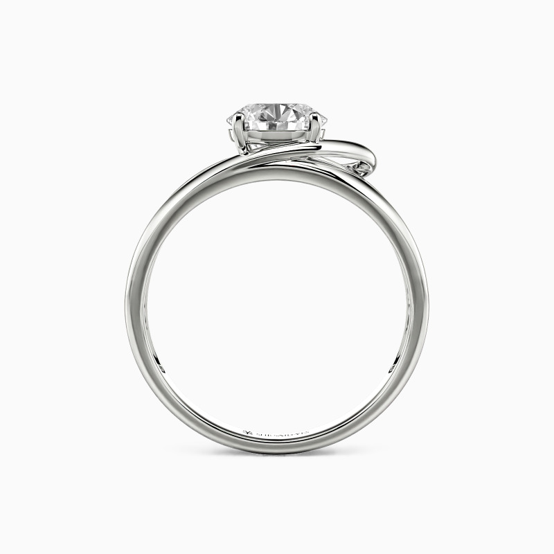 "Slow Show" Round Cut Side Stone Engagement Ring