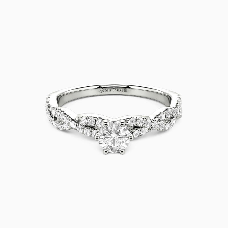 "Love Profusion" 0.5ct Round Cut Side Stone Engagement Ring
