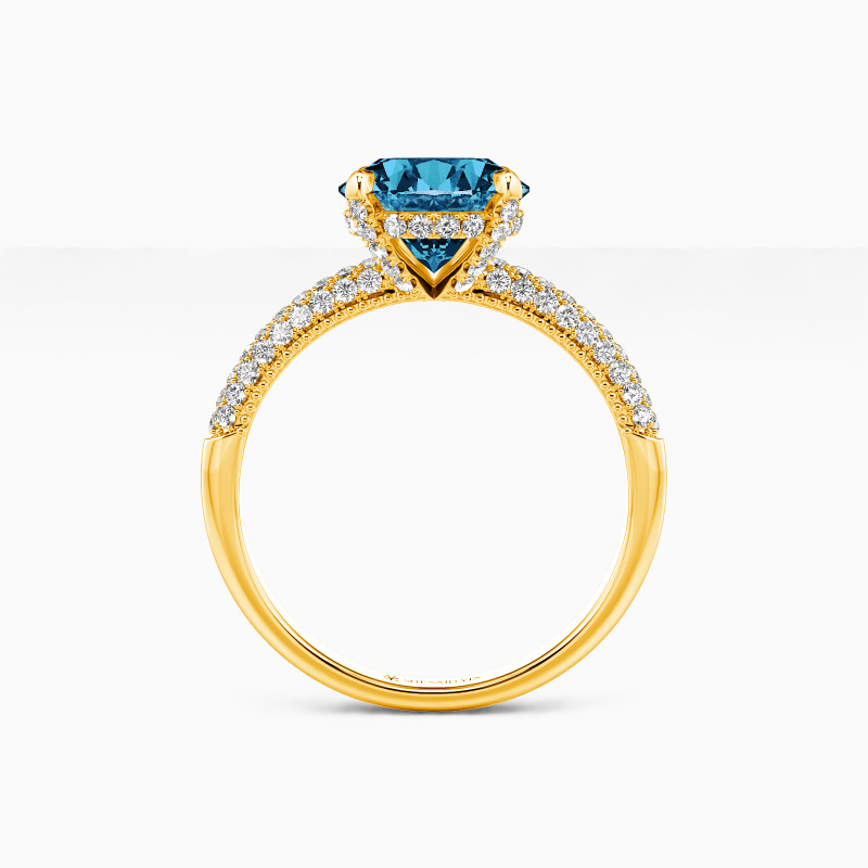 "Meine Schöne" 1,5ct Rund-Schliff Seitenstein-Verlobungsring