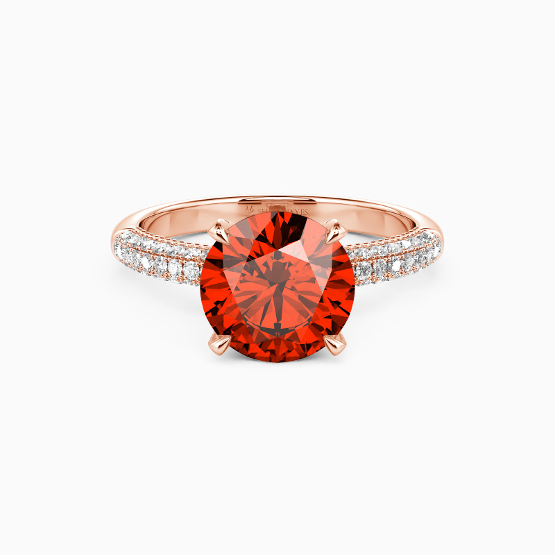 "My Pretty" 2.5ct Round Cut Side Stone Engagement Ring