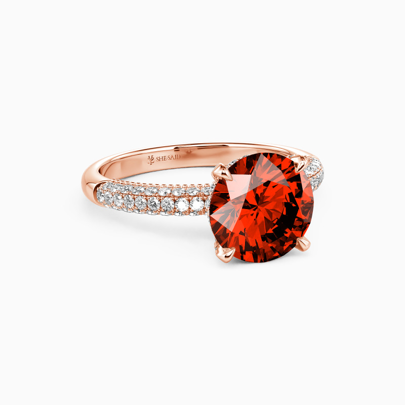 "My Pretty" 2.5ct Round Cut Side Stone Engagement Ring