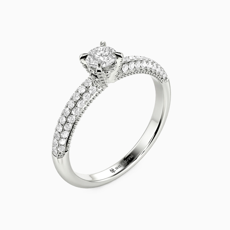 "Meine Schöne" Verlobungsring 0,3 ct Rundschliff mit Seitensteinen