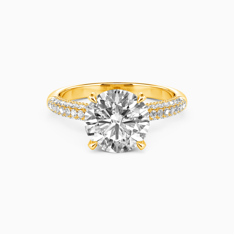 "My Pretty" 2ct Round Cut Side Stone Engagement Ring