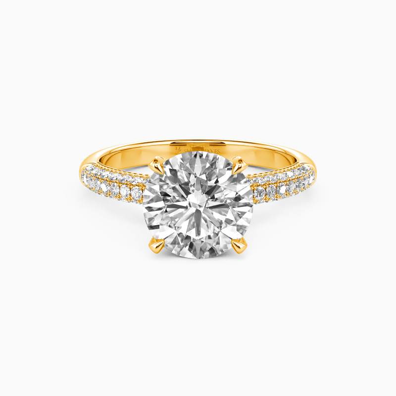 "My Pretty" 2ct Round Cut Side Stone Engagement Ring