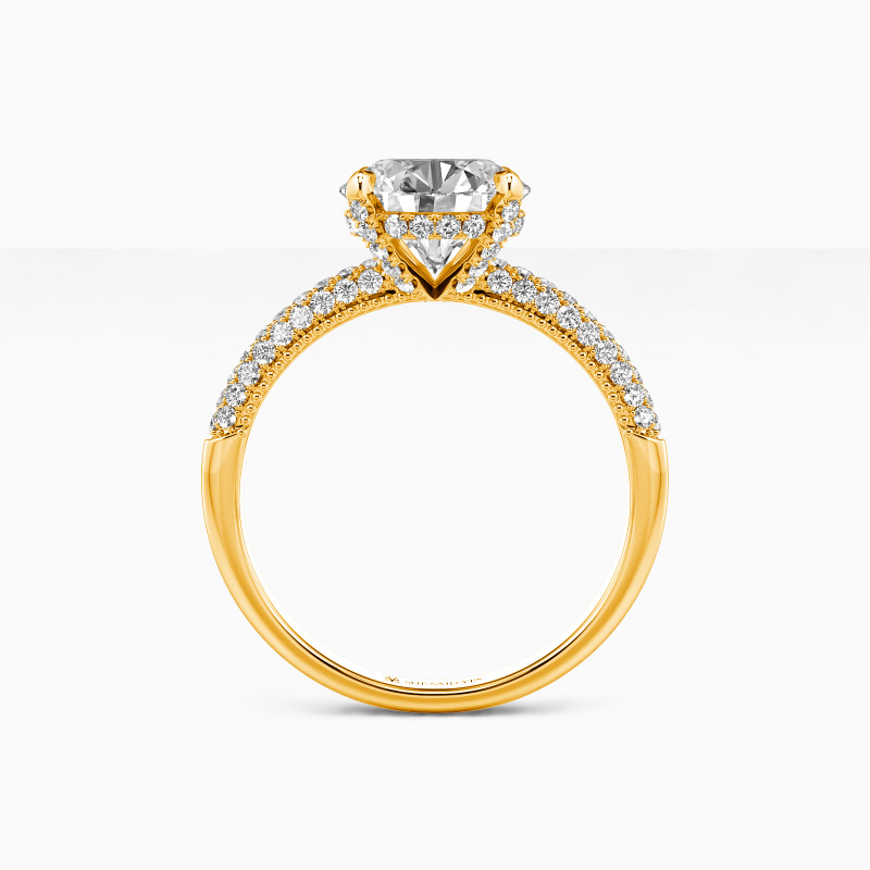 "My Pretty" 2ct Round Cut Side Stone Engagement Ring