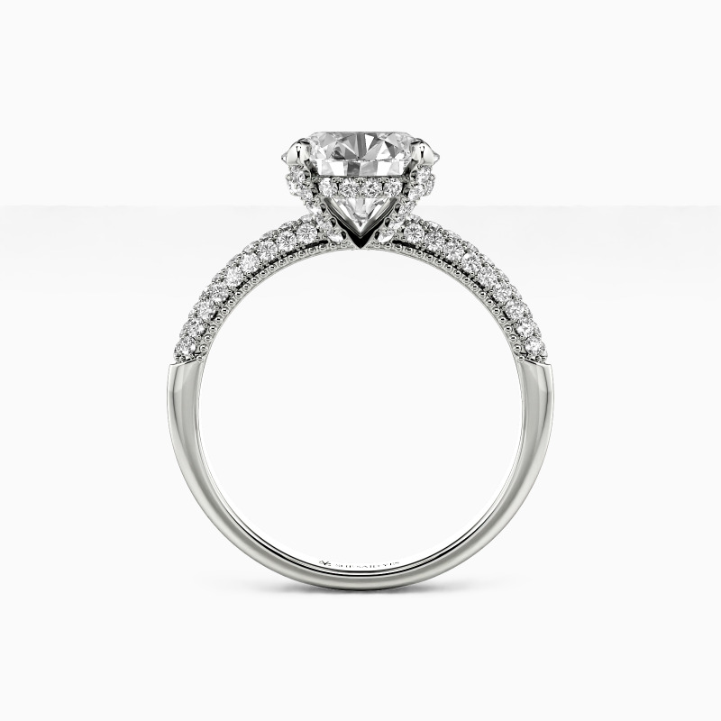 "My Pretty" 2ct Round Cut Side Stone Engagement Ring