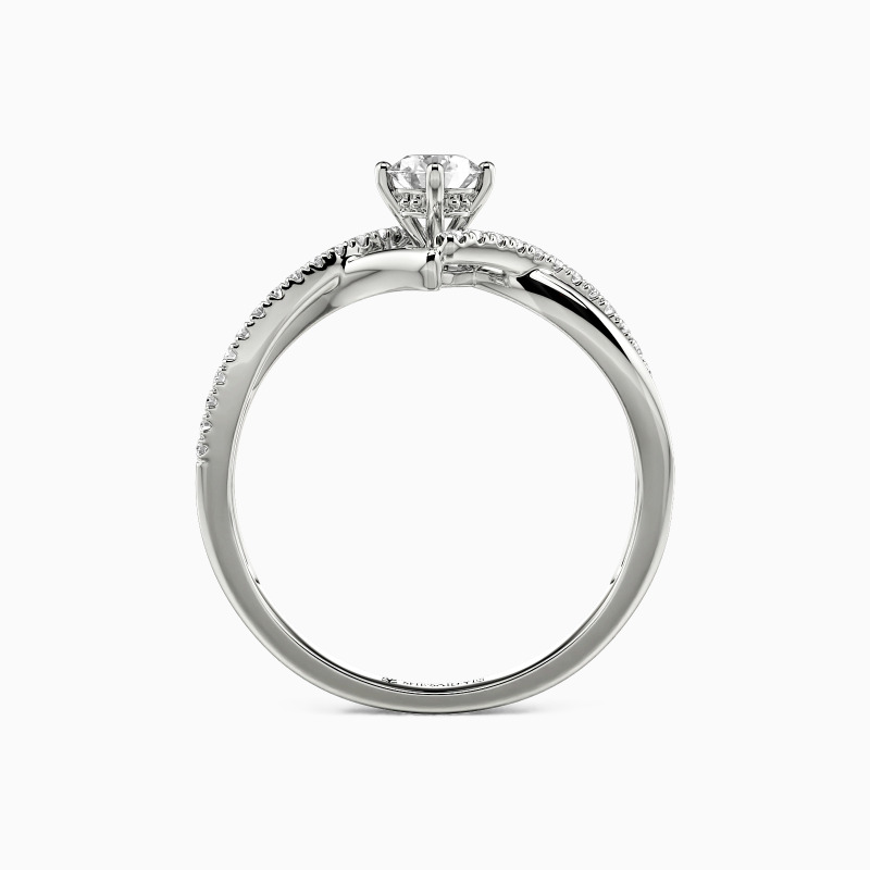 "I Will Love You Past Forever" 0.3ct Round Cut Side Stone Engagement Ring