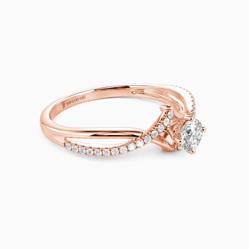 "I Will Love You Past Forever" 0.8ct Round Cut Side Stone Engagement Ring