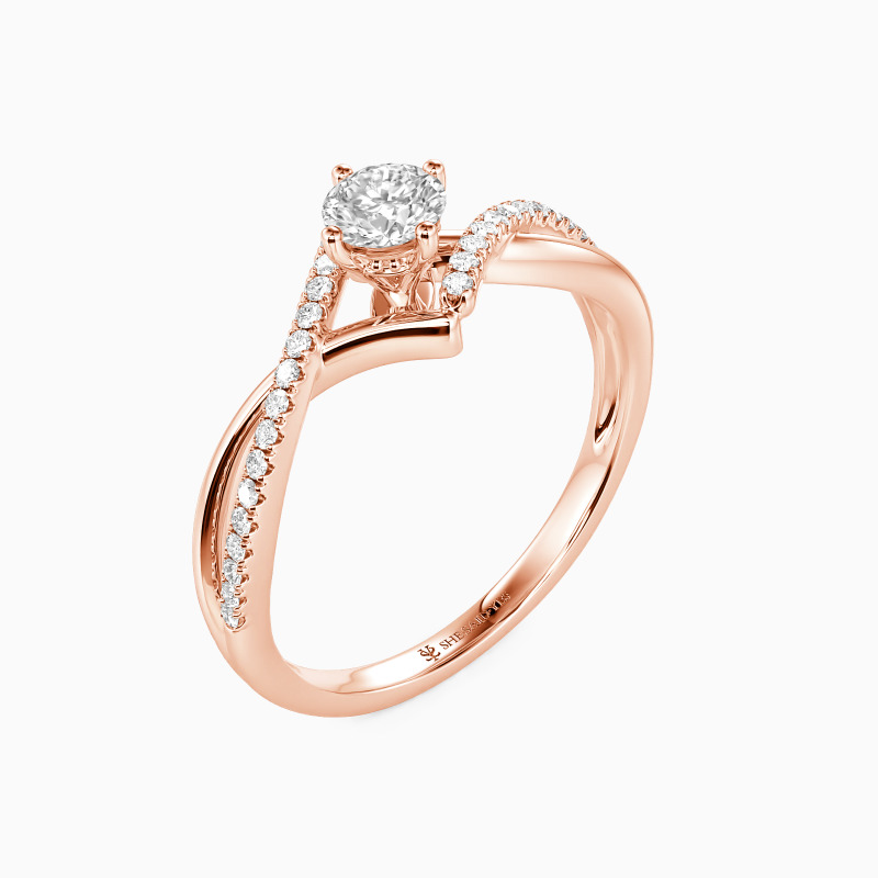 "I Will Love You Past Forever" 0.8ct Round Cut Side Stone Engagement Ring