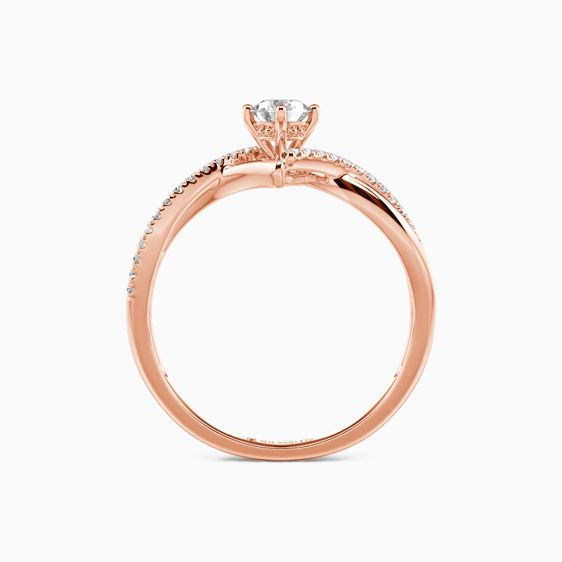 "I Will Love You Past Forever" 0.8ct Round Cut Side Stone Engagement Ring