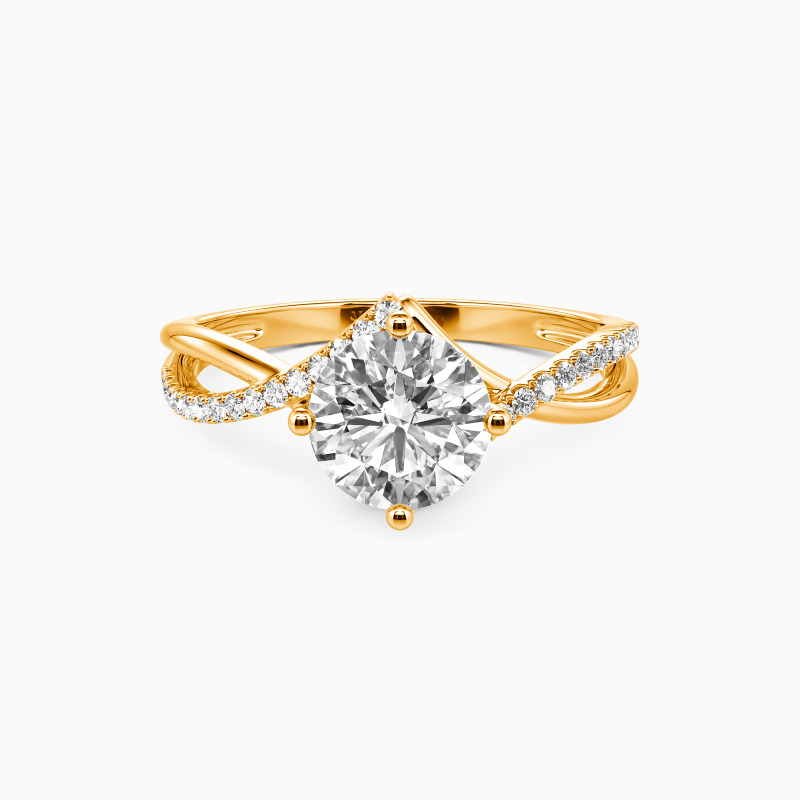"I Will Love You Past Forever" Round Cut Side Stone Engagement Ring