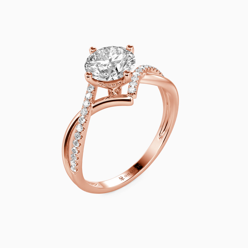 "I Will Love You Past Forever" Round Cut Side Stone Engagement Ring